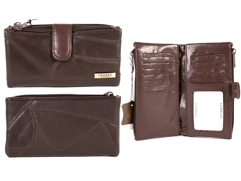 (image for) 4649 Soft Twin Zip Econ. Open Out Patch Purse BROWN